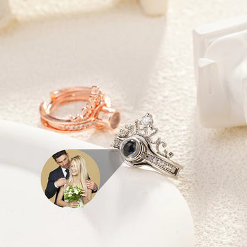 Crystal Crown Photo Custom Image Ring with Your Picture