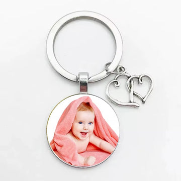 25mm handmade personalized diy photo of your baby’s custom key chain