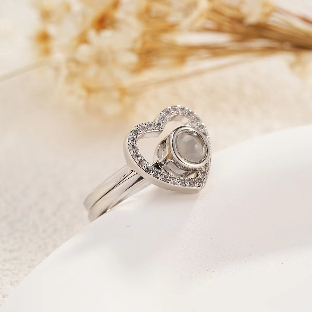 New Heart Ring Personalized Projection Photo Rings