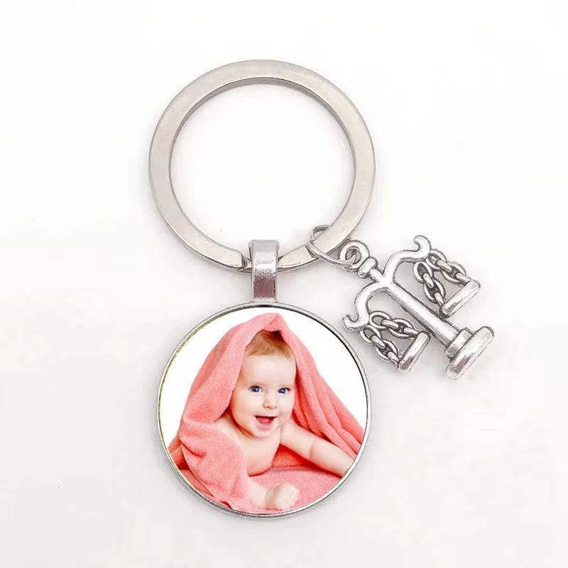 25mm handmade personalized diy photo of your baby’s custom key chain