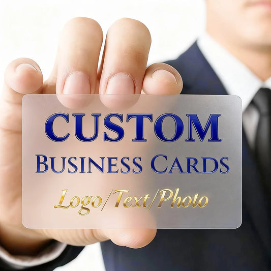 Custom frosted translucent PVC business cards, semi-clear plastic business cards, high-definition printed business cards, custom