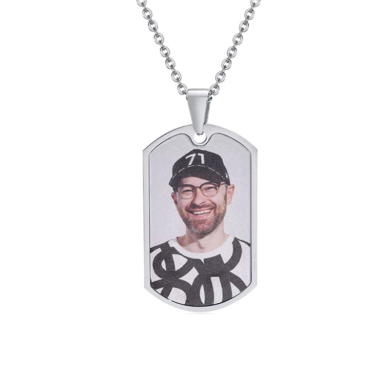 Men Personalize Engrave Name Custom The Photo of Family Pendant Necklaces