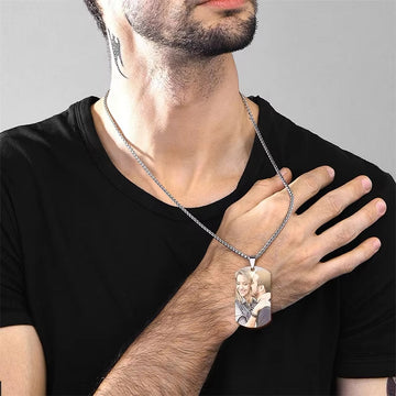 Custom Colorful Photo Necklace Stainless Steel Personalized Picture Necklace