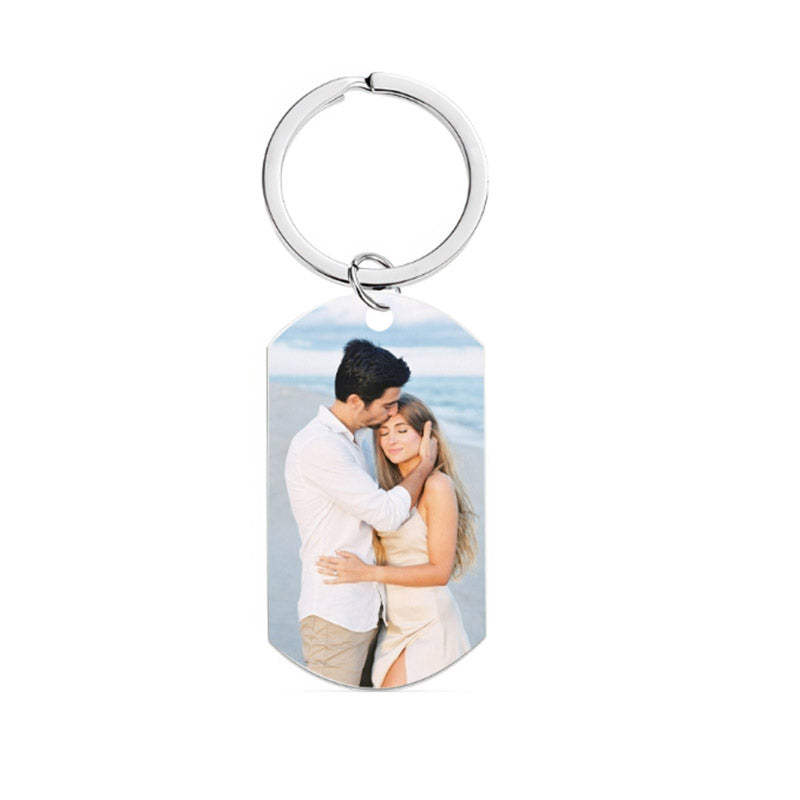 Custom Cute Girl Boy Photo Keychain Fashion Art Picture Rectangle Keychain