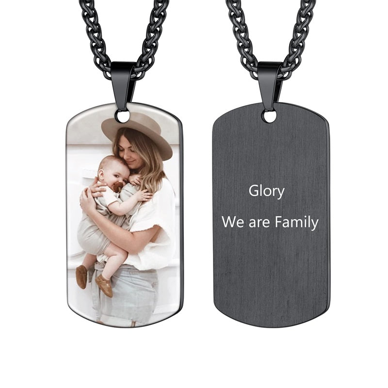 Custom Colorful Photo Necklace Stainless Steel Personalized Picture Necklace