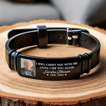 Memorial Personalized Custom Bracelet - Sympathy Gift For Family Members