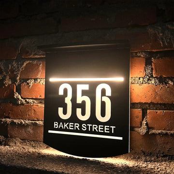 Personalized Outdoor Street Name Solar House Number Sign