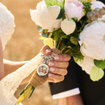 Personalized Gift for Bride Wedding Bouquet Charm Custom Photos Bridal Bouquet