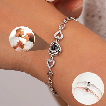 Personalized Projection Photo Bracelet-Heart Pendant
