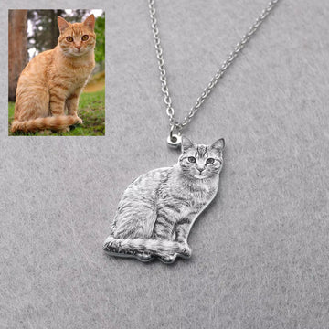 Personalized Pet Picture Necklace Custom Portrait Your Dog Pets Photo Necklace