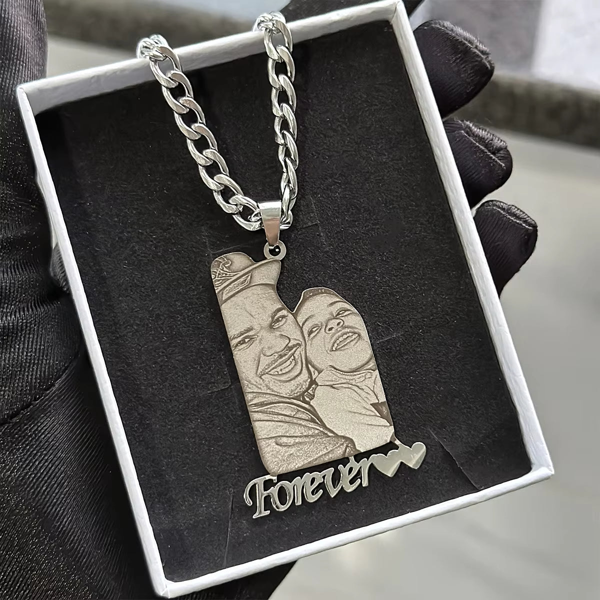 Custom Photo Necklace Custom Stainless Steel Engrave