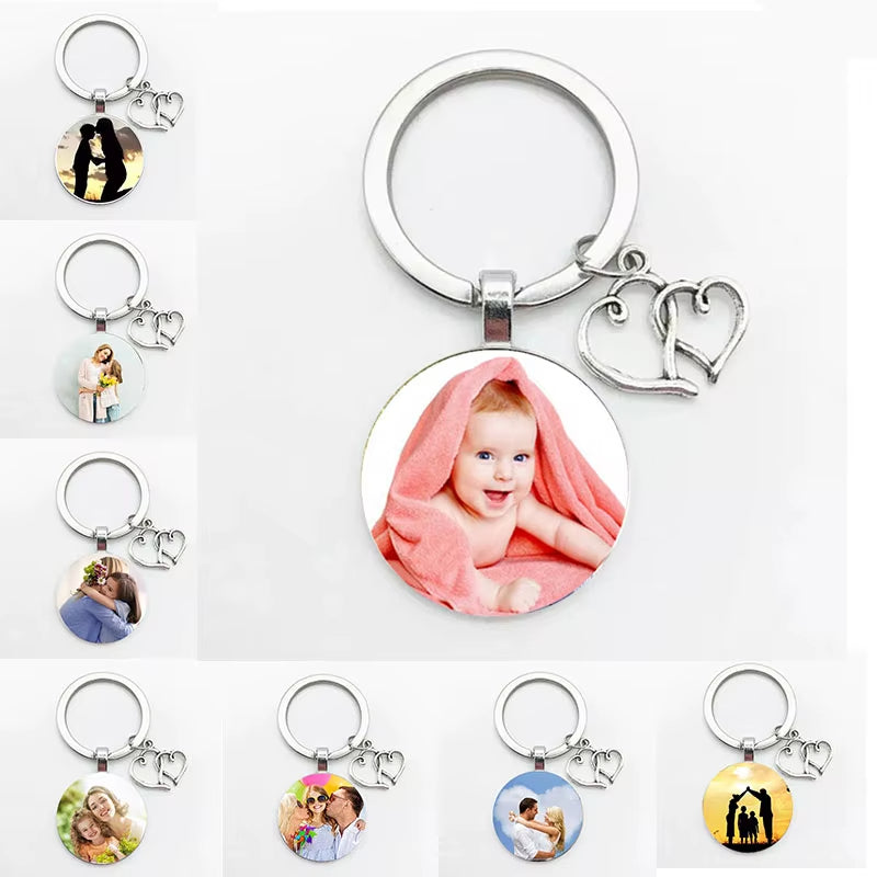 25mm handmade personalized diy photo of your baby’s custom key chain