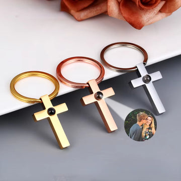 Personalized Photo Keychain Custom Photo Projection Keyring with Picture Inside