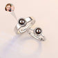 Customized Photo Projection Stainless Steel Rings Adjustable Couple Ring