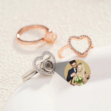 New Heart Ring Personalized Projection Photo Rings