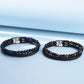 Personalized Men Photo Bracelets with Beads Custom 2 Name Engraved Magnet Bracelets
