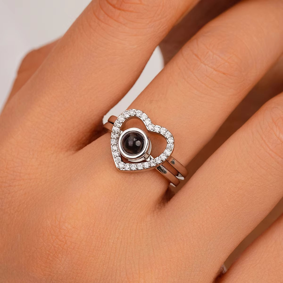 New Heart Ring Personalized Projection Photo Rings