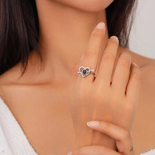 New Custom Photo Rings Projection Photo Custom Heart Projection Ring For Women