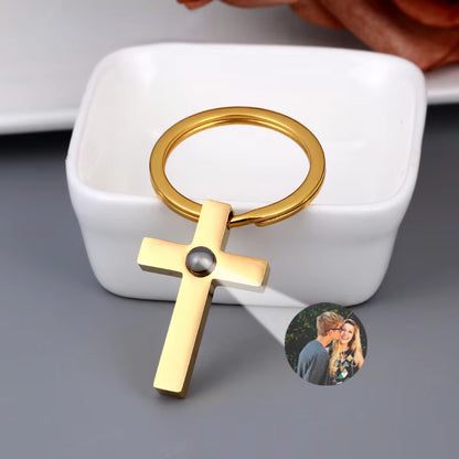 Personalized Photo Keychain Custom Photo Projection Keyring with Picture Inside