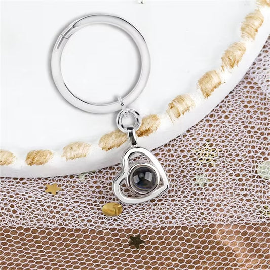 Personalized Photo Projection Keychain Custom Heart Photo Keyring Projection Keychain
