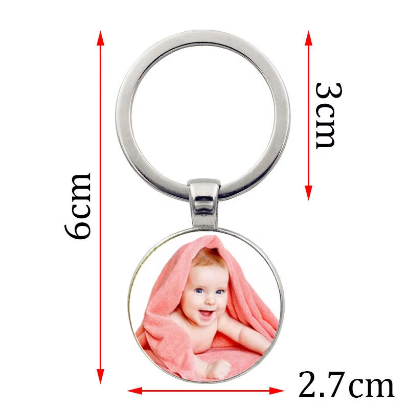 25mm handmade personalized diy photo of your baby’s custom key chain