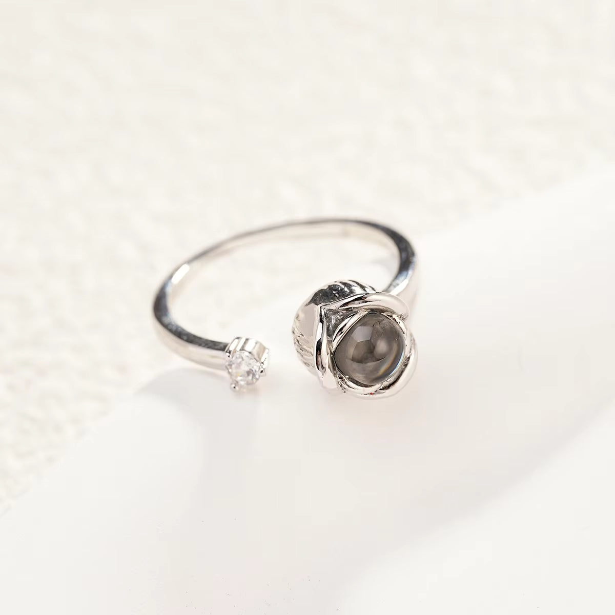 New Rose Flower Projection Ring Custom Stainless Steel Projection Ring
