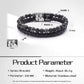 Personalized Men Photo Bracelets with Beads Custom 2 Name Engraved Magnet Bracelets