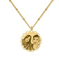 Customized Engraved Photo Stainless Steel Lace Necklace Bead Chain Round Portrait Pendant Memorial Gift For Women Couple Jewelry