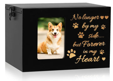 Pet Memorial Urn for Dog or Cat Ashes Wooden Dog Urns Keepsake Memory Box