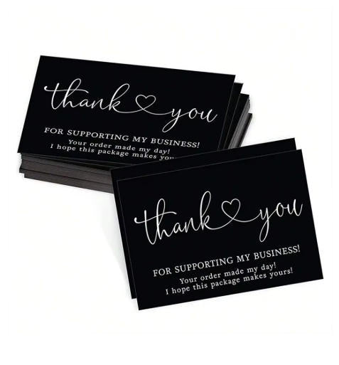 30/50Pcs Thank You Cards Thank You for Supporting My Business Cards Commercial Decoration Label Appreciate Cards Gift Packaging