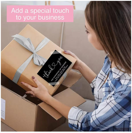 30/50Pcs Thank You Cards Thank You for Supporting My Business Cards Commercial Decoration Label Appreciate Cards Gift Packaging