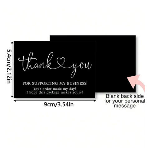 30/50Pcs Thank You Cards Thank You for Supporting My Business Cards Commercial Decoration Label Appreciate Cards Gift Packaging