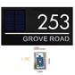 Solar Outdoor House Number 3D Laser Cut Acrylic House Name Plate Address Door Sign