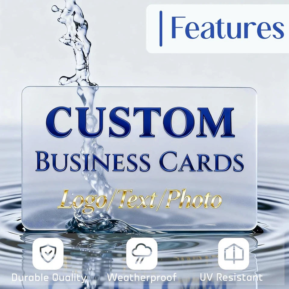 Custom frosted translucent PVC business cards, semi-clear plastic business cards, high-definition printed business cards, custom