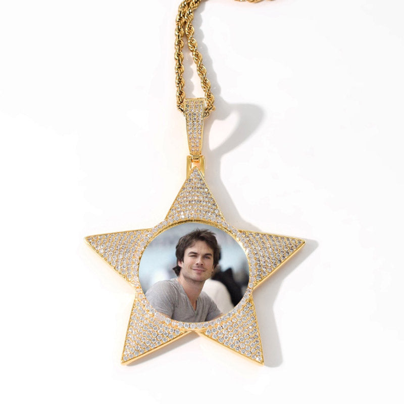 Custom Star Rope Chain - Iced Out Cubic Zircon Pendant