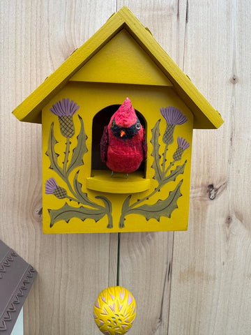 Whimsical Kinetic Art Birdhouse Wall Decor