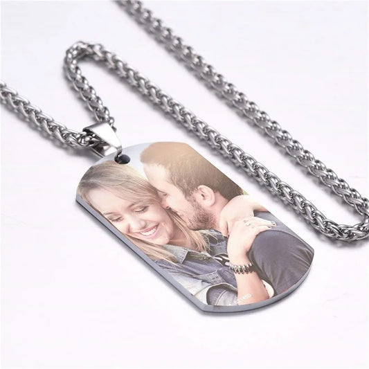 Custom Colorful Photo Necklace Stainless Steel Personalized Picture Necklace