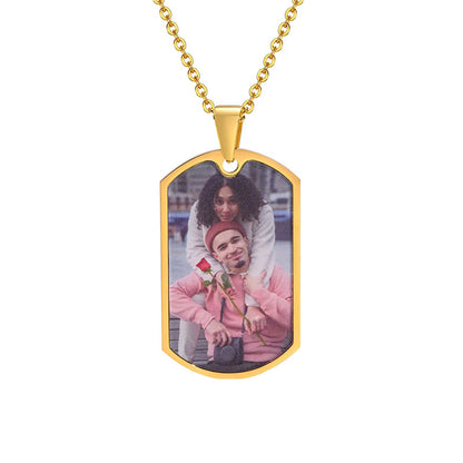 Men Personalize Engrave Name Custom The Photo of Family Pendant Necklaces