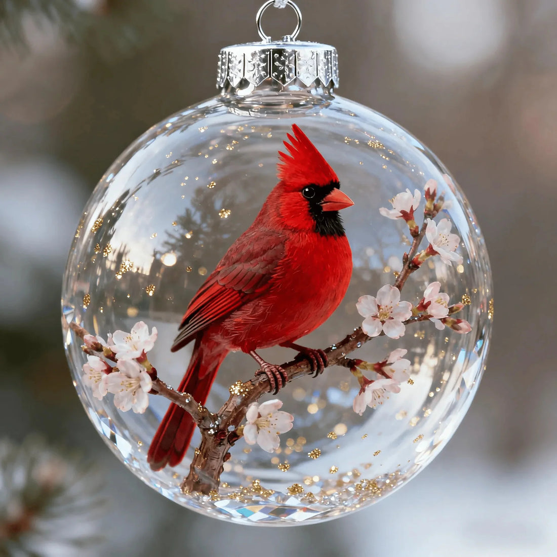Nature's Birds Crystal Glass Ornament Gift Set