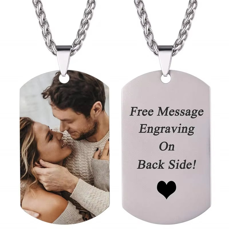 Custom Colorful Photo Necklace Stainless Steel Personalized Picture Necklace