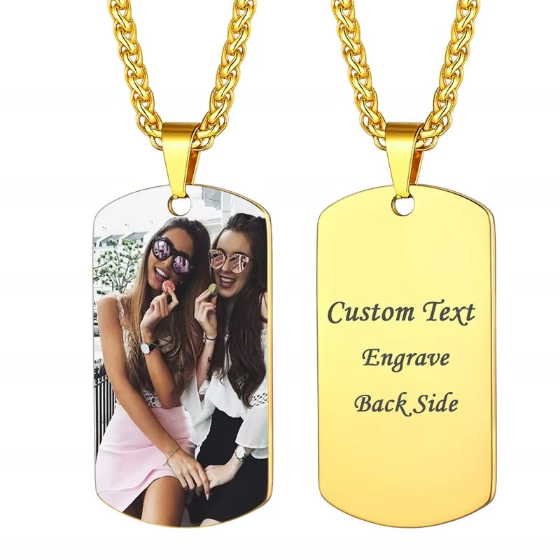 Custom Colorful Photo Necklace Stainless Steel Personalized Picture Necklace