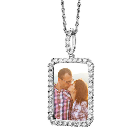 DIY Customized Photos Hiphop Necklace Birthday Photo Frame Pendant
