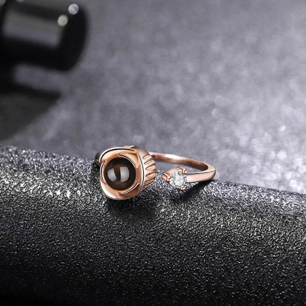 Custom Color Picture Projection Zircon Ring For Mom Girlfriend Lover