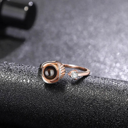 Custom Color Picture Projection Zircon Ring For Mom Girlfriend Lover