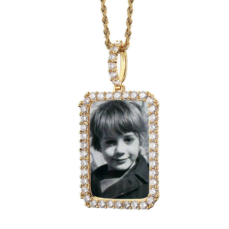 DIY Customized Photos Hiphop Necklace Birthday Photo Frame Pendant