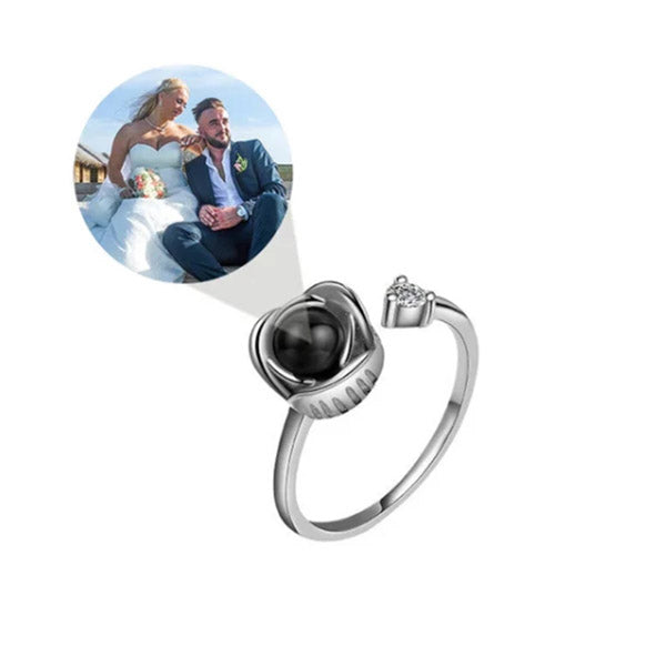 Custom Color Picture Projection Zircon Ring For Mom Girlfriend Lover