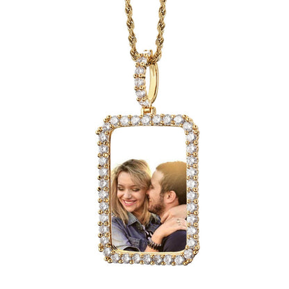DIY Customized Photos Hiphop Necklace Birthday Photo Frame Pendant