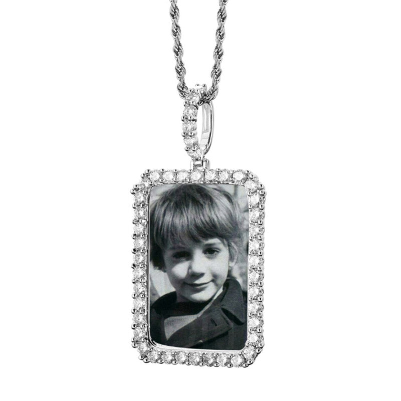 DIY Customized Photos Hiphop Necklace Birthday Photo Frame Pendant