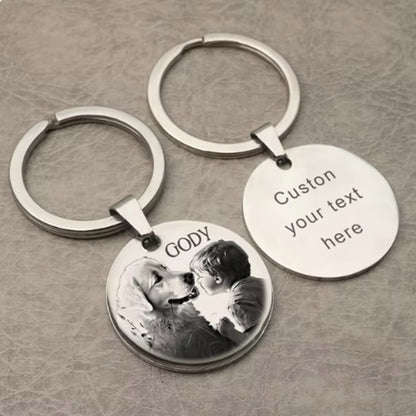 Custom Keychain with Photo,Cat Picture Keychain,Personalized Dog Memorial Gifts,Keychain Your Name, Father Boyfriend Gift