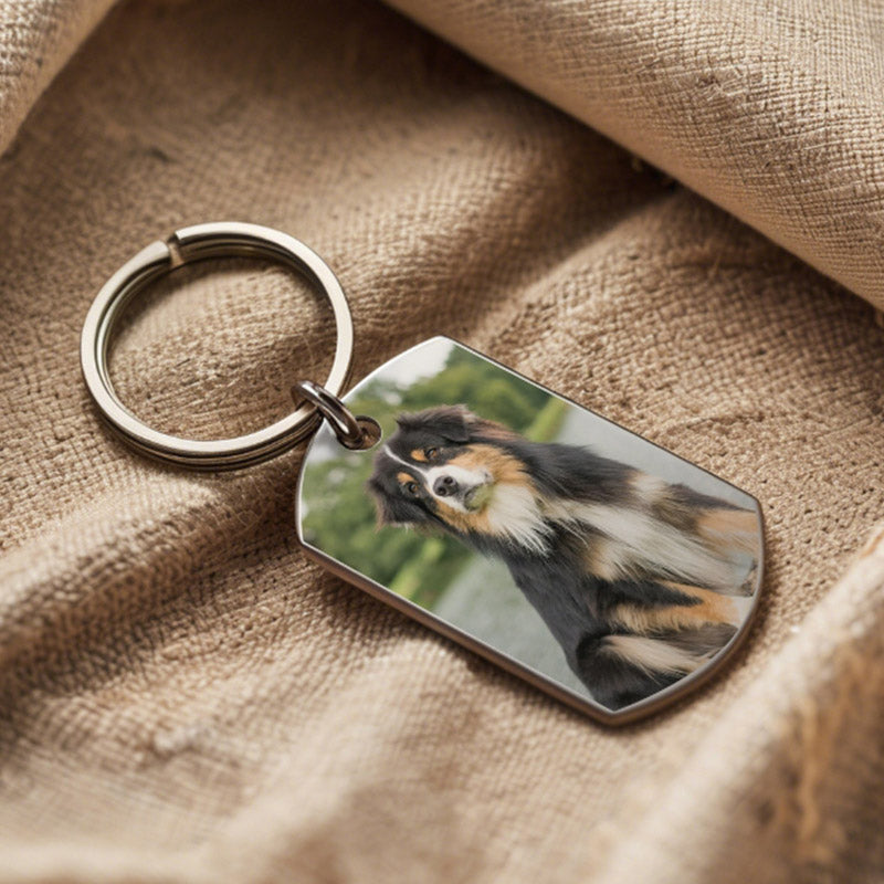 Custom Cute Girl Boy Photo Keychain Fashion Art Picture Rectangle Keychain